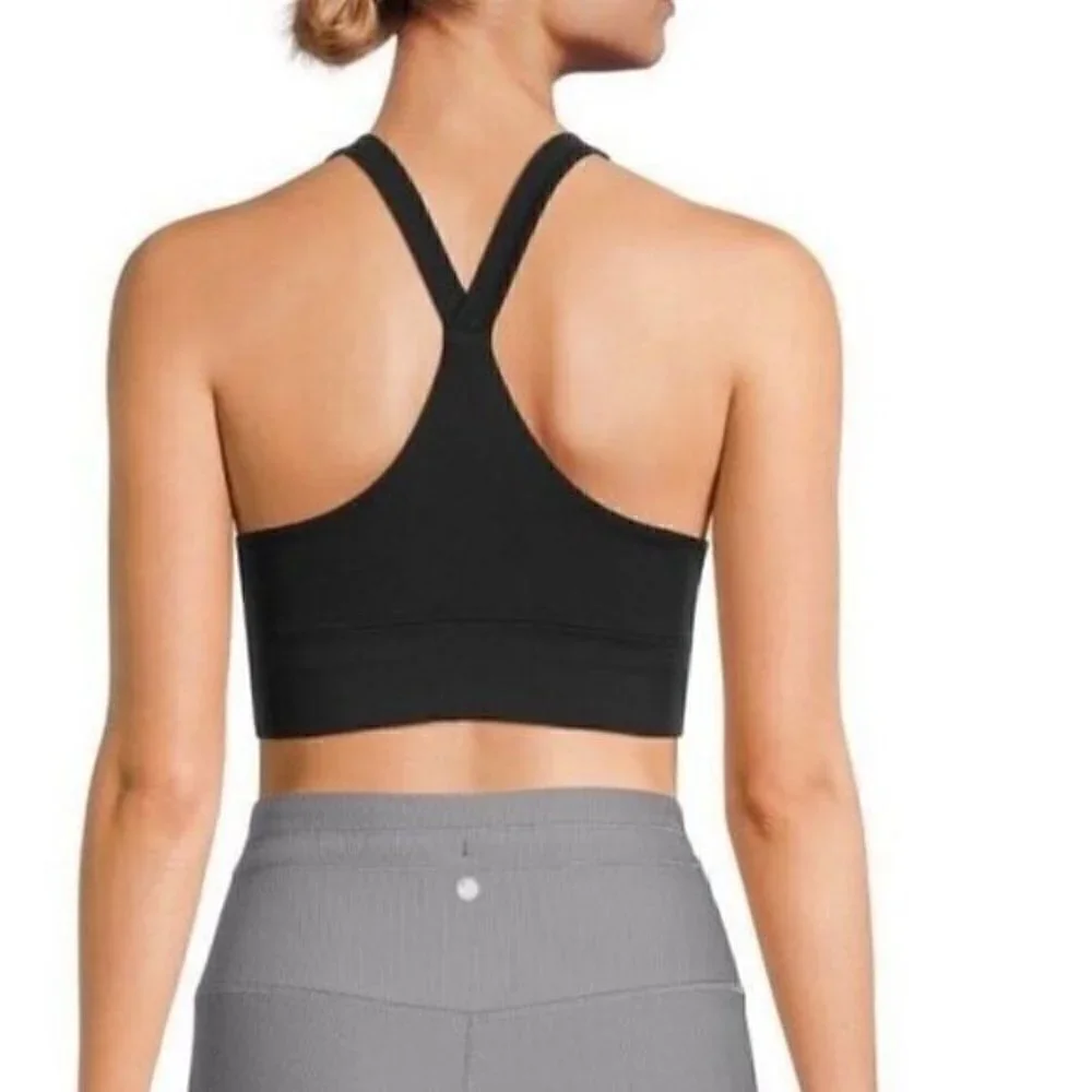 New Natori Impulse Racerback V Back Sports Bra Black Unpadded Athleisure XS